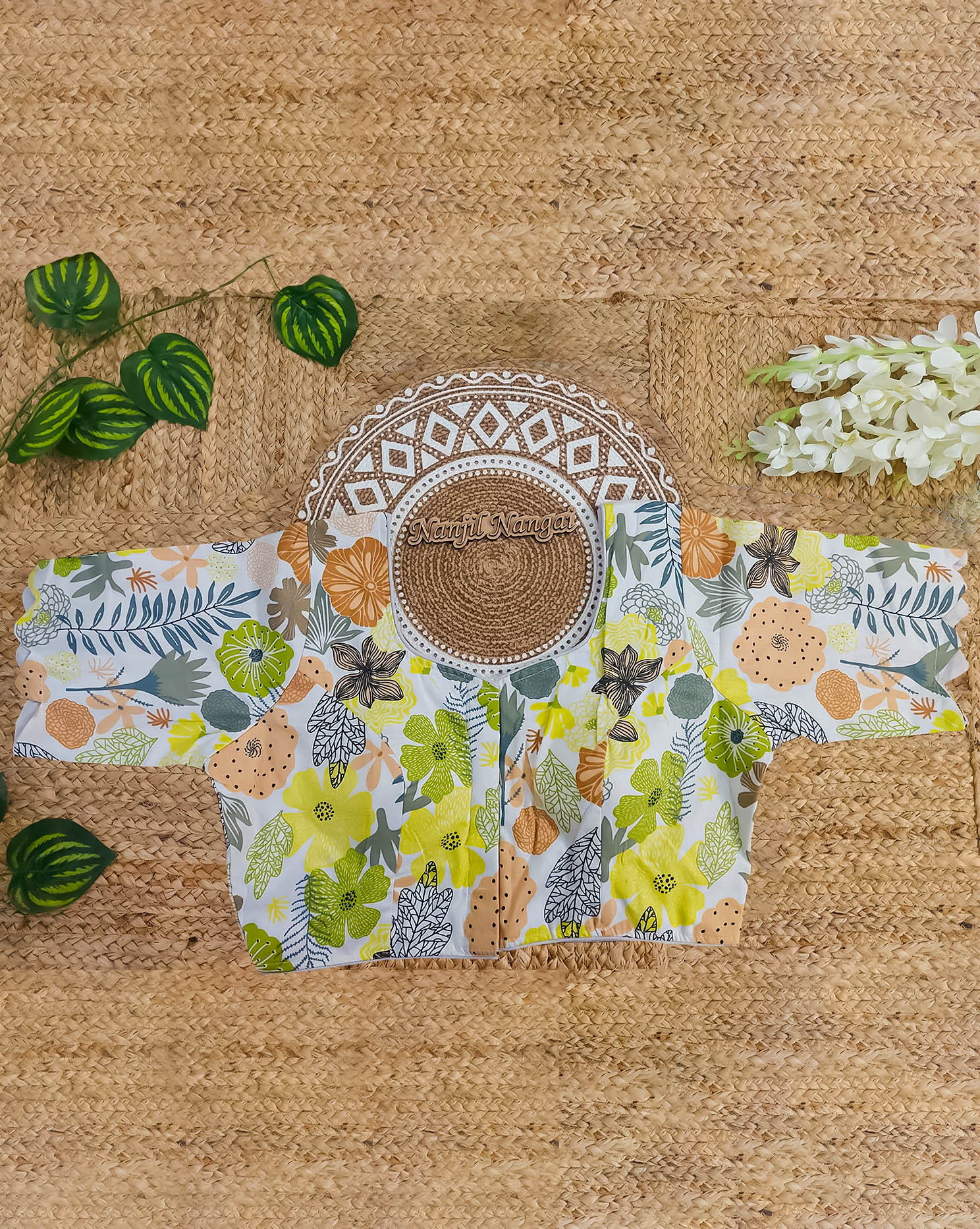 MARUDHANI COMBO (KHRBNN1) - Premium Khadi Cotton Saree with Stitched Blouse