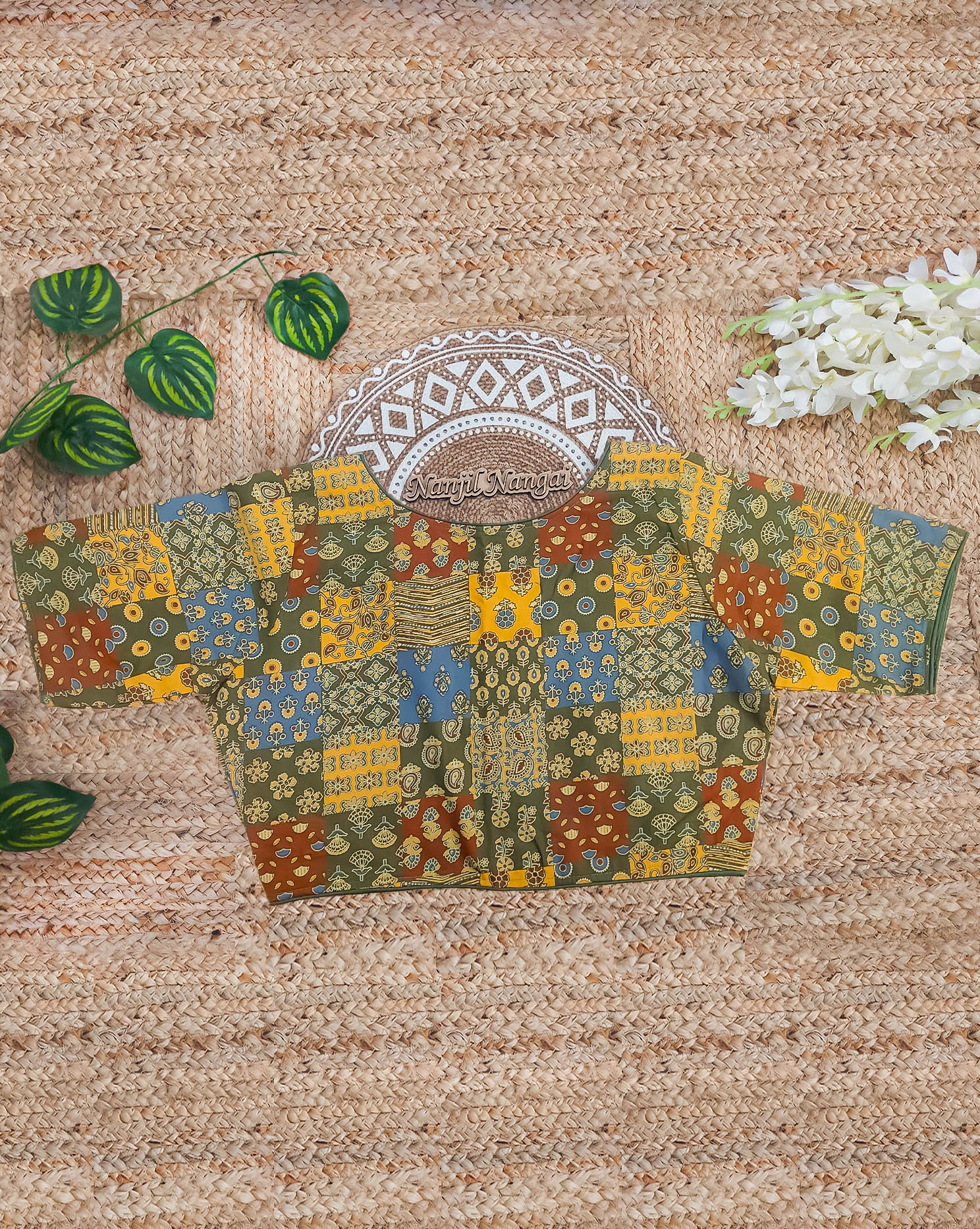 MANJAL COMBO (KHRBNN26) - Premium Khadi Cotton Saree with Stitched Blouse