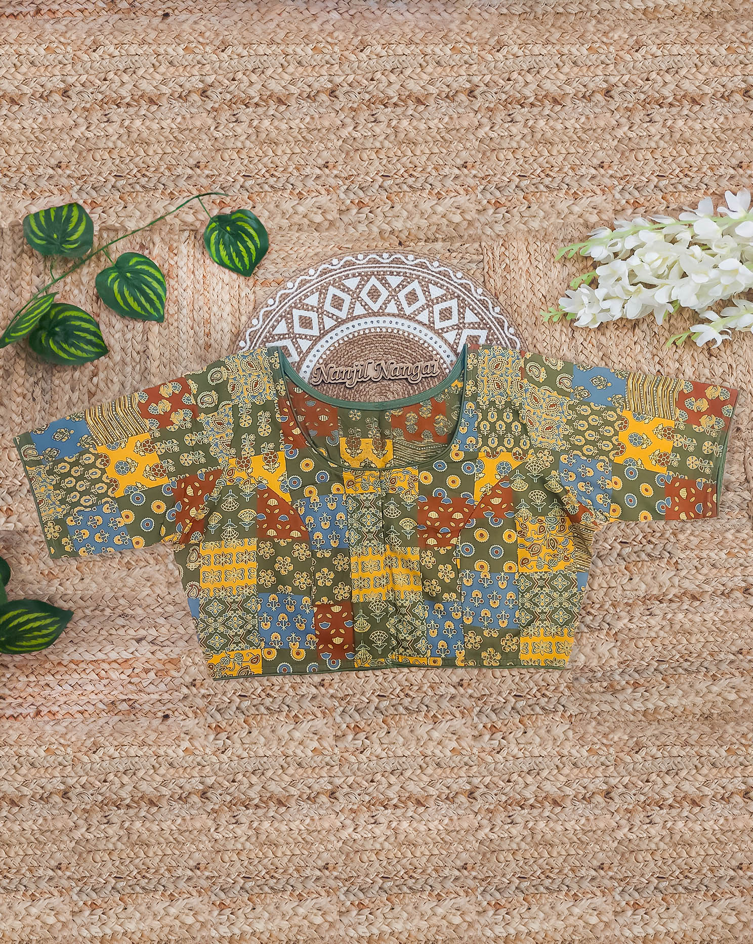 MANJAL COMBO (KHRBNN26) - Premium Khadi Cotton Saree with Stitched Blouse