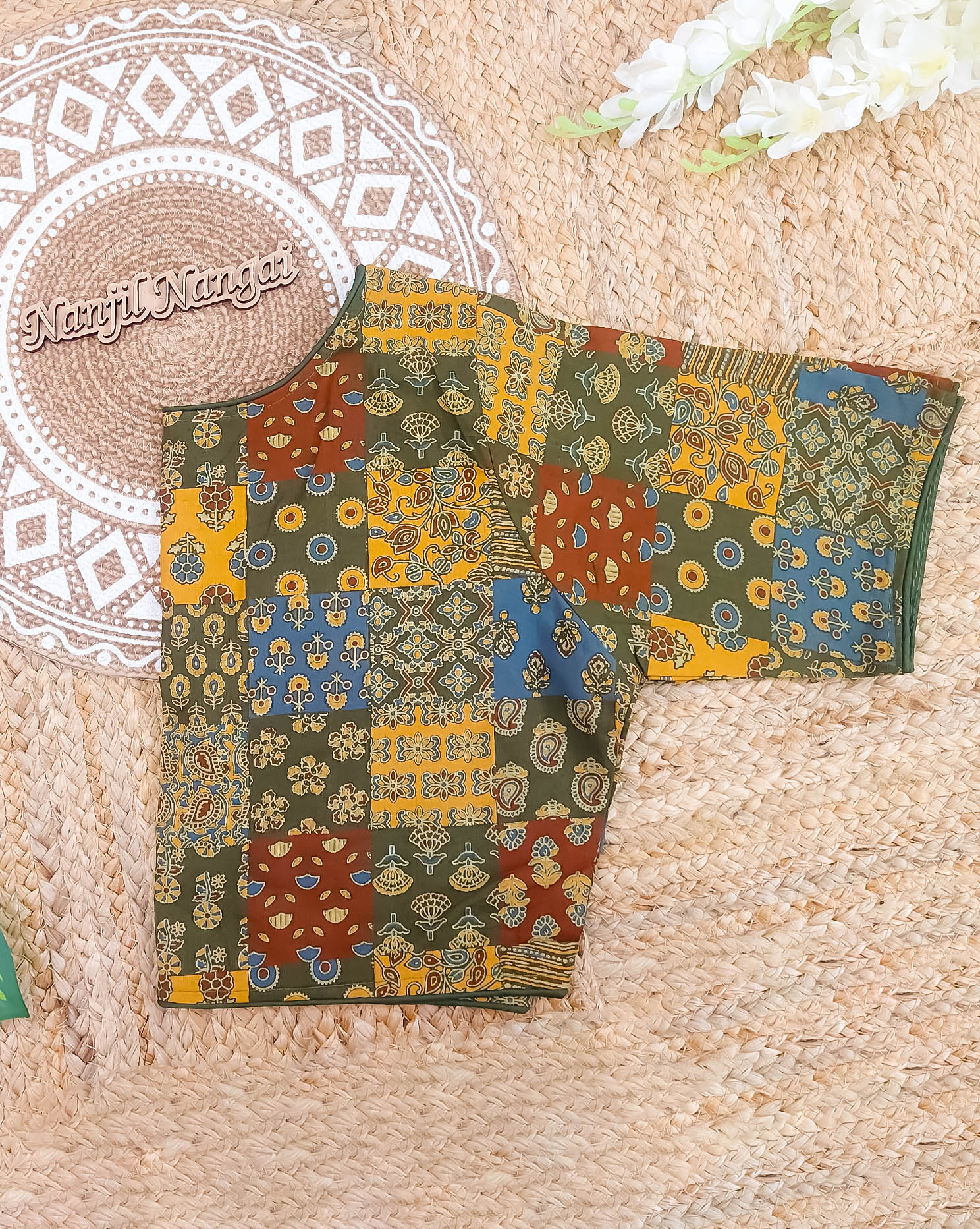 MANJAL COMBO (KHRBNN26) - Premium Khadi Cotton Saree with Stitched Blouse