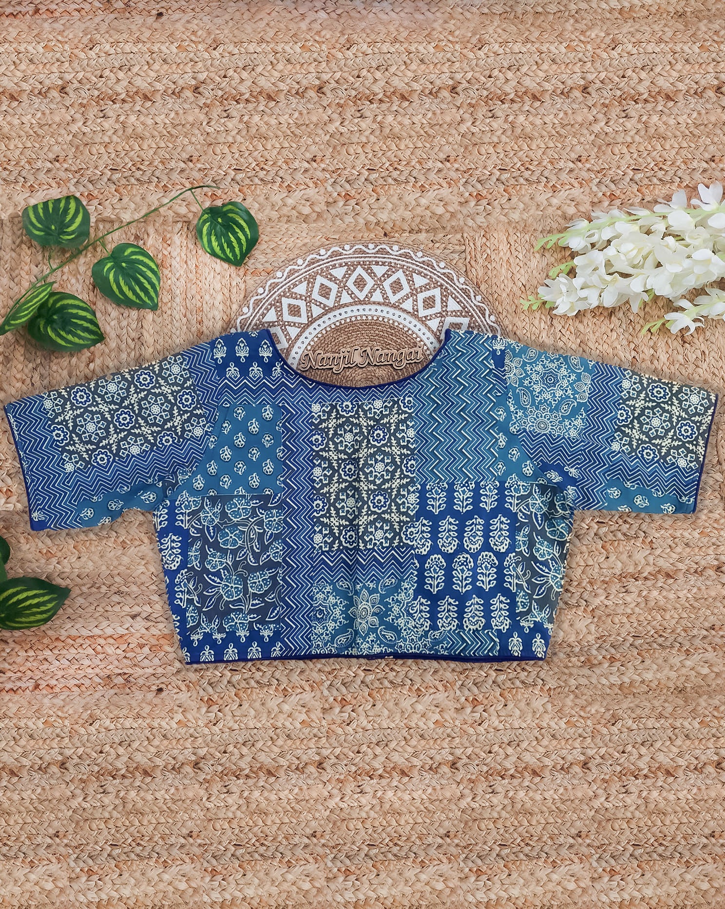 THAMARAI COMBO (KHRBNN8) - Premium Khadi Cotton Saree with Stitched Blouse