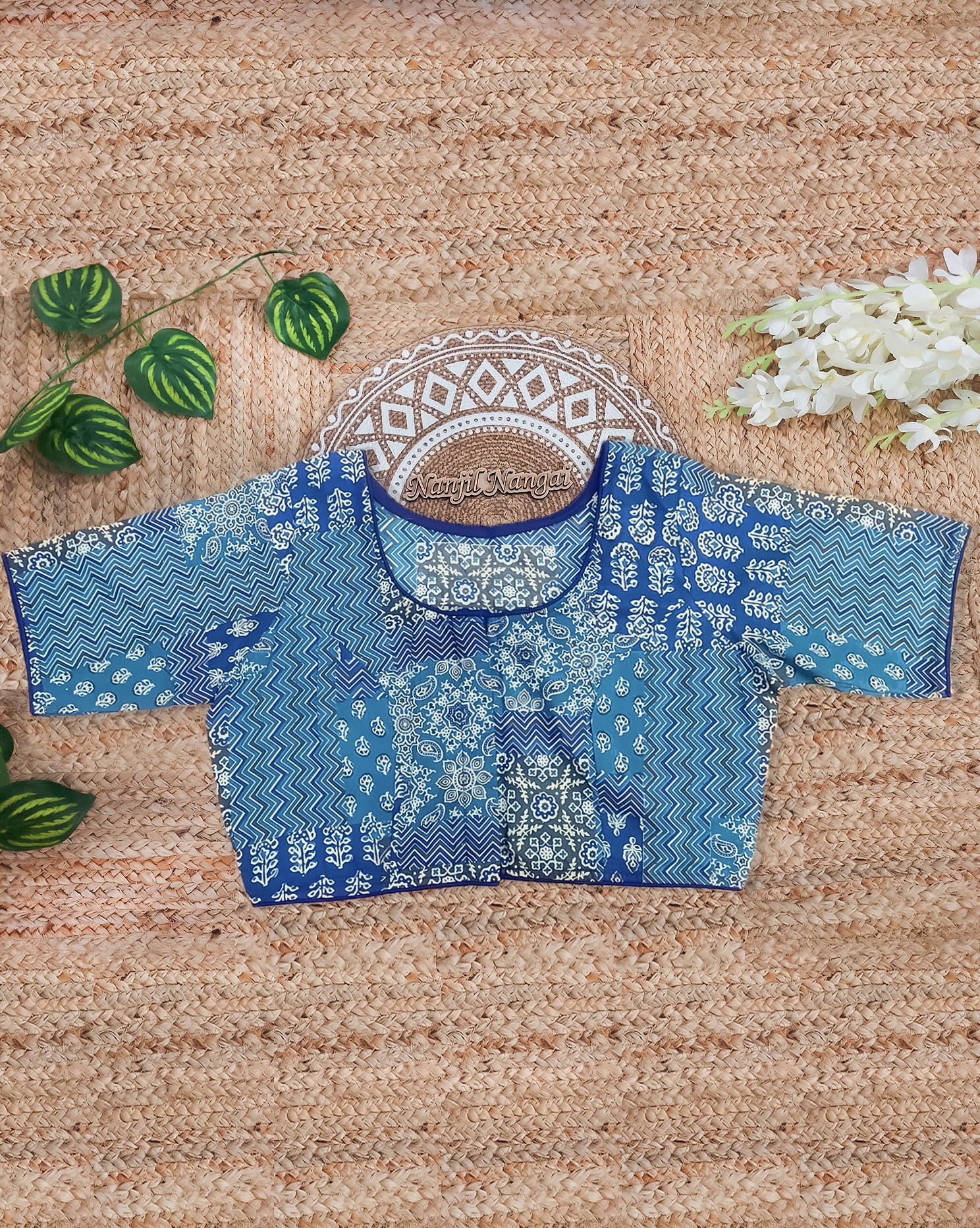 THAMARAI COMBO (KHRBNN8) - Premium Khadi Cotton Saree with Stitched Blouse