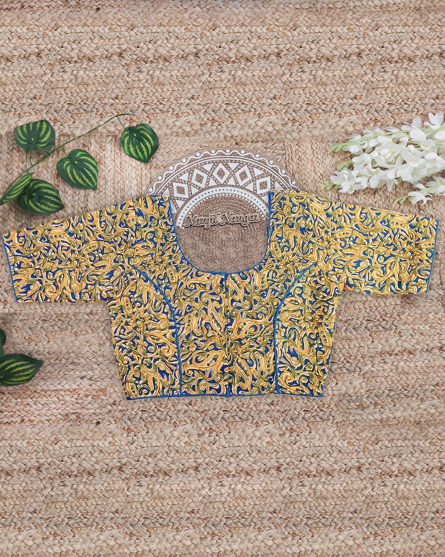 NEELAM COMBO (KHRBNN17) - Premium Khadi Cotton Saree with Stitched Blouse