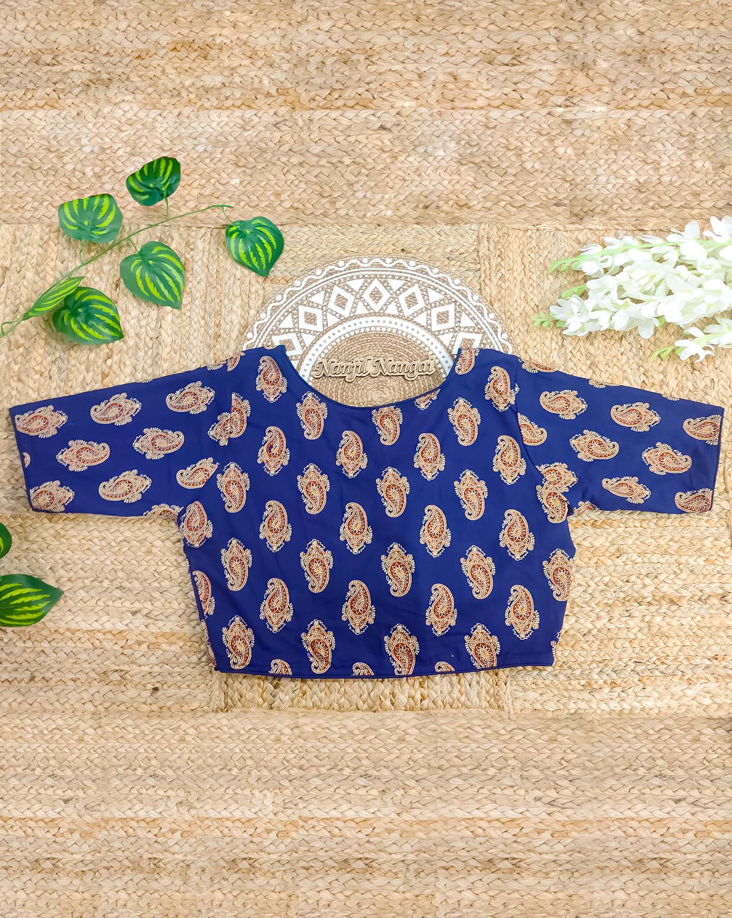 THAMARAI COMBO (KHRBNN9) - Premium Khadi Cotton Saree with Stitched Blouse