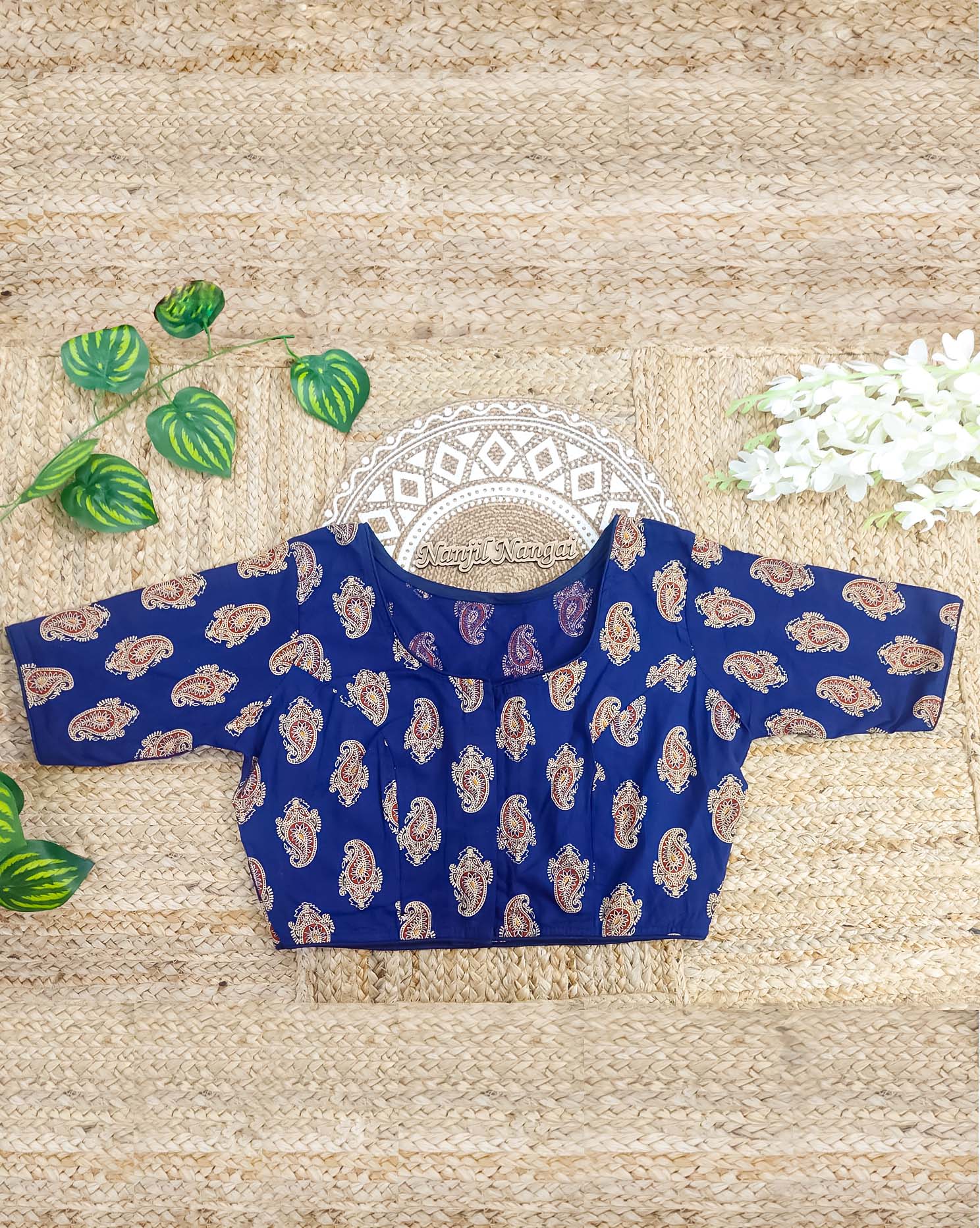 THAMARAI COMBO (KHRBNN9) - Premium Khadi Cotton Saree with Stitched Blouse