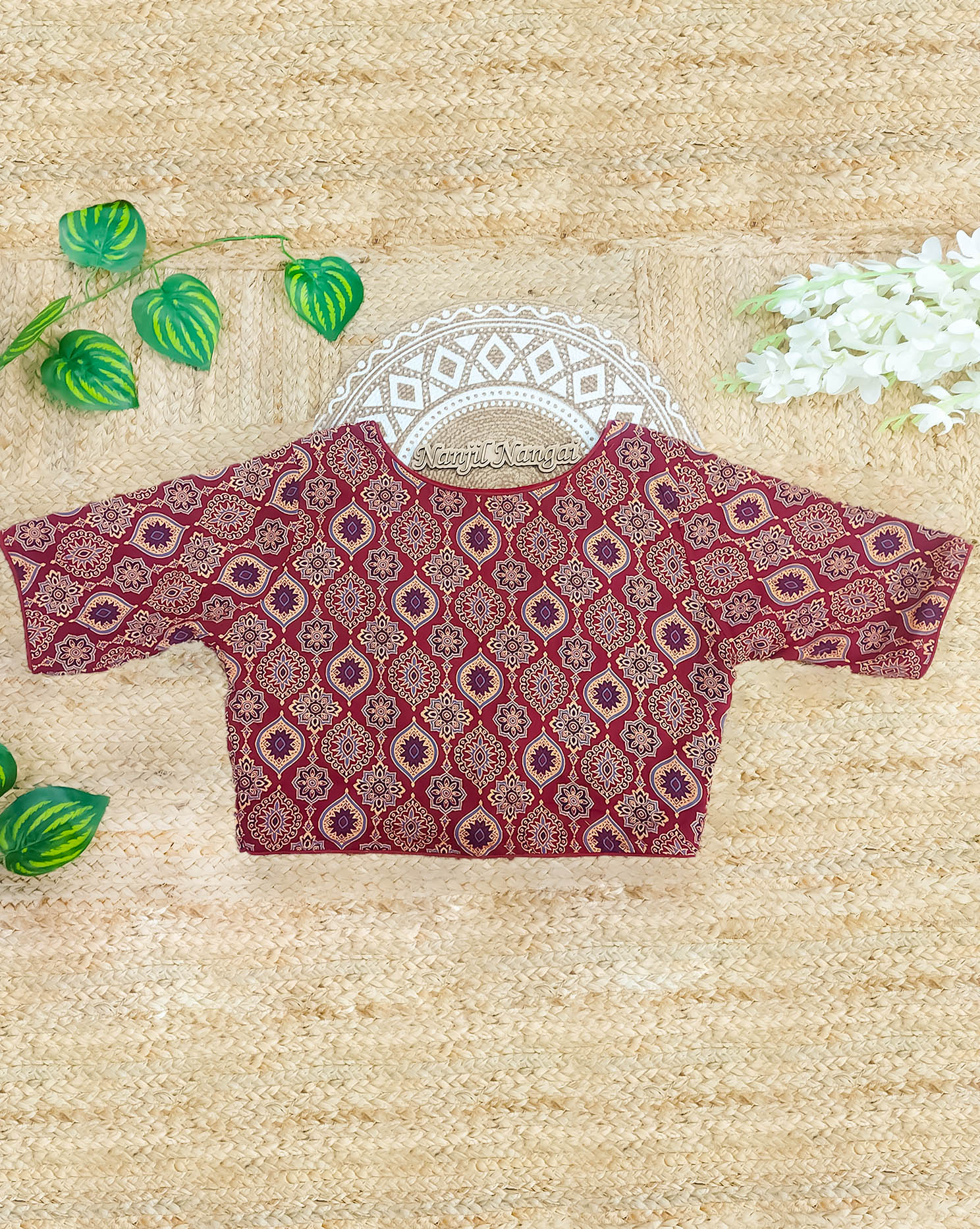 MARUDHANI COMBO (KHRBNN3) - Premium Khadi Cotton Saree with Stitched Blouse