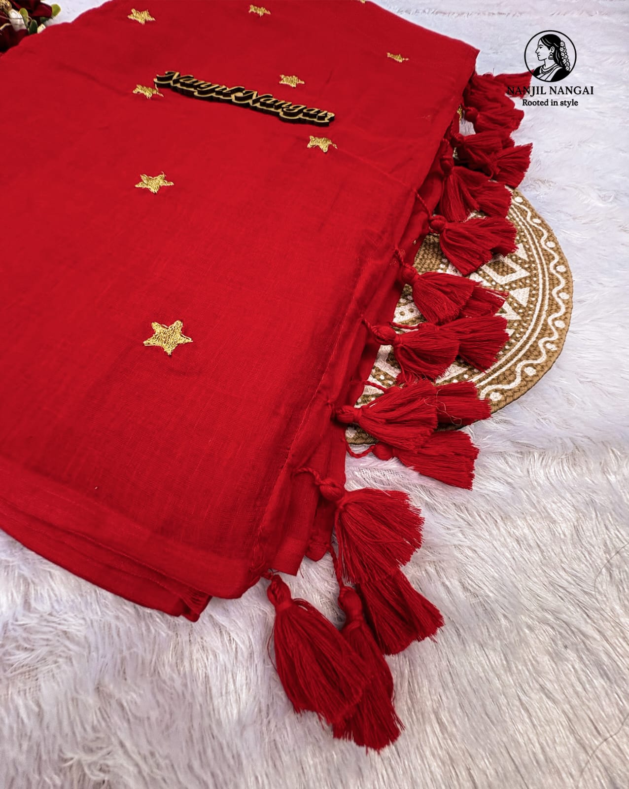 THAARINI — The Golden Star Glow - Mul cotton Saree - MULNN006