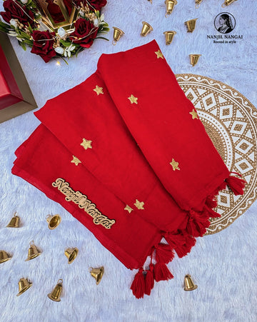 THAARINI — The Golden Star Glow - Mul cotton Saree - MULNN006