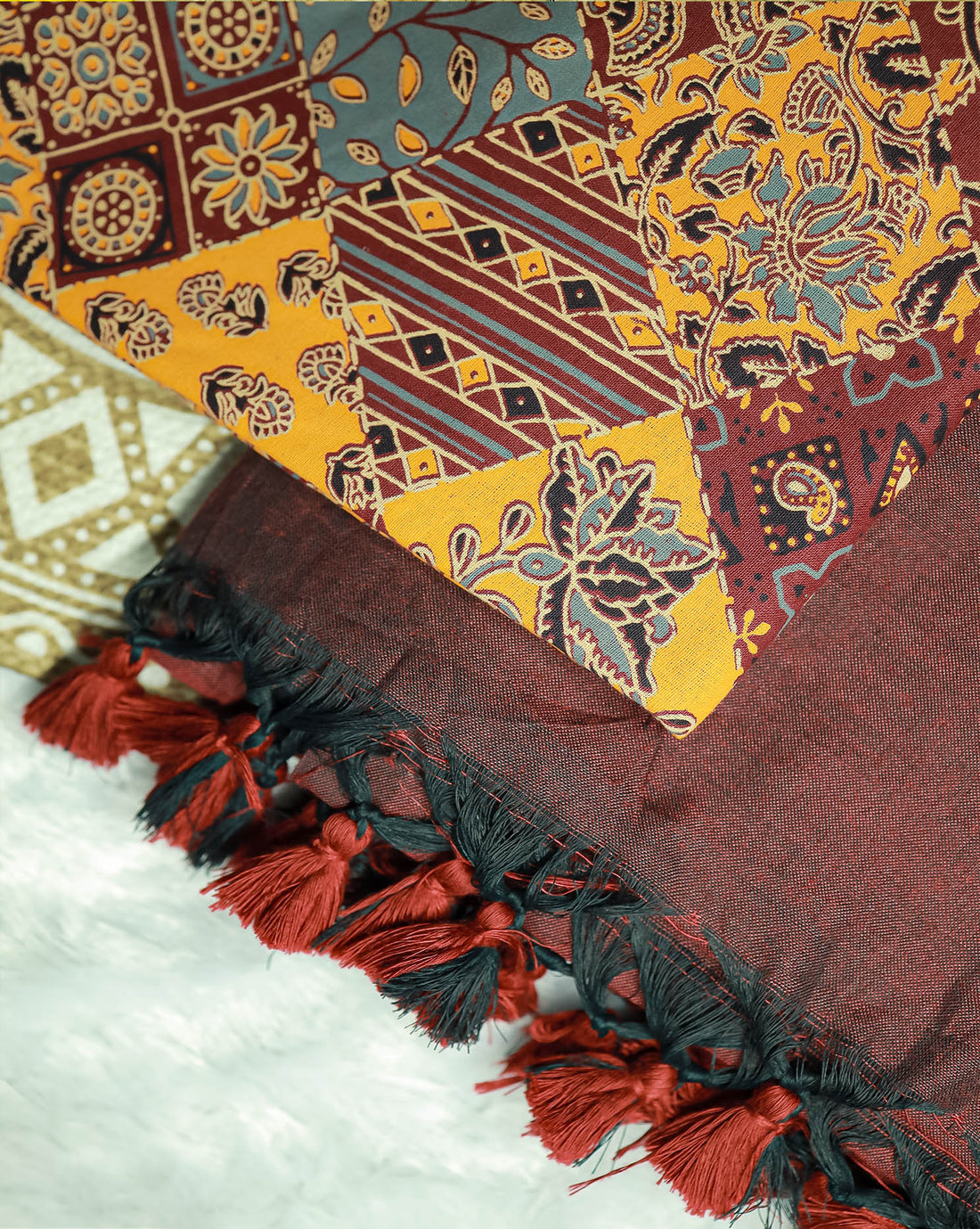 AALAM COMBO (KHBBNN14) - Premium Khadi Saree with Unstitched blouse Material