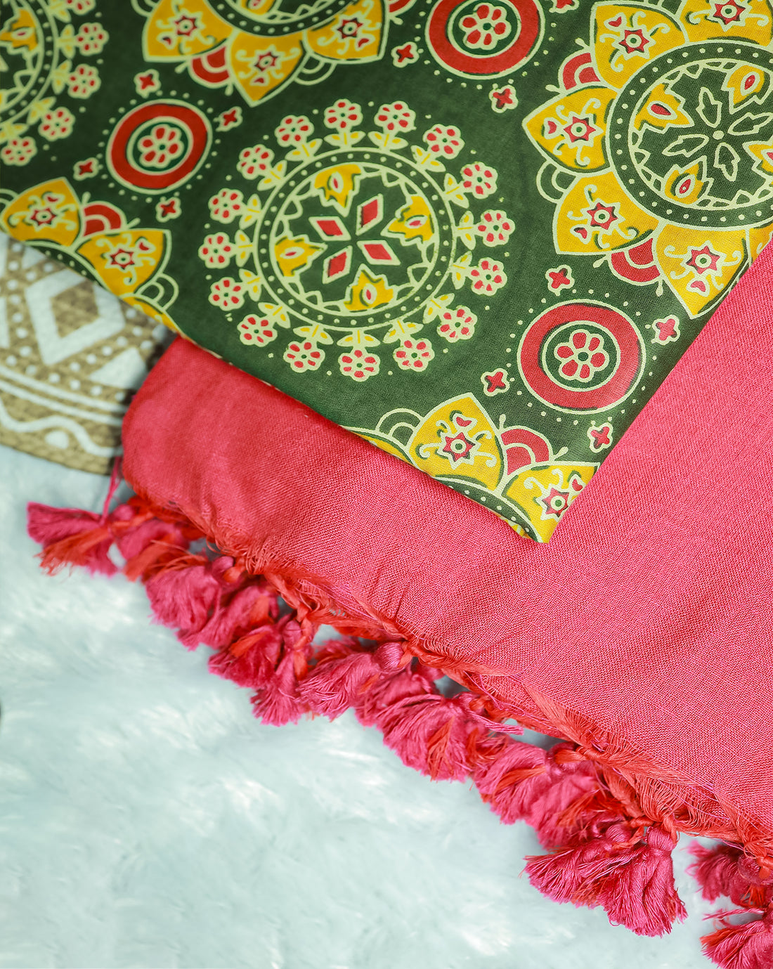 THAMARAI COMBO (KHBBNN18) - Premium Khadi Saree with Unstitched blouse Material