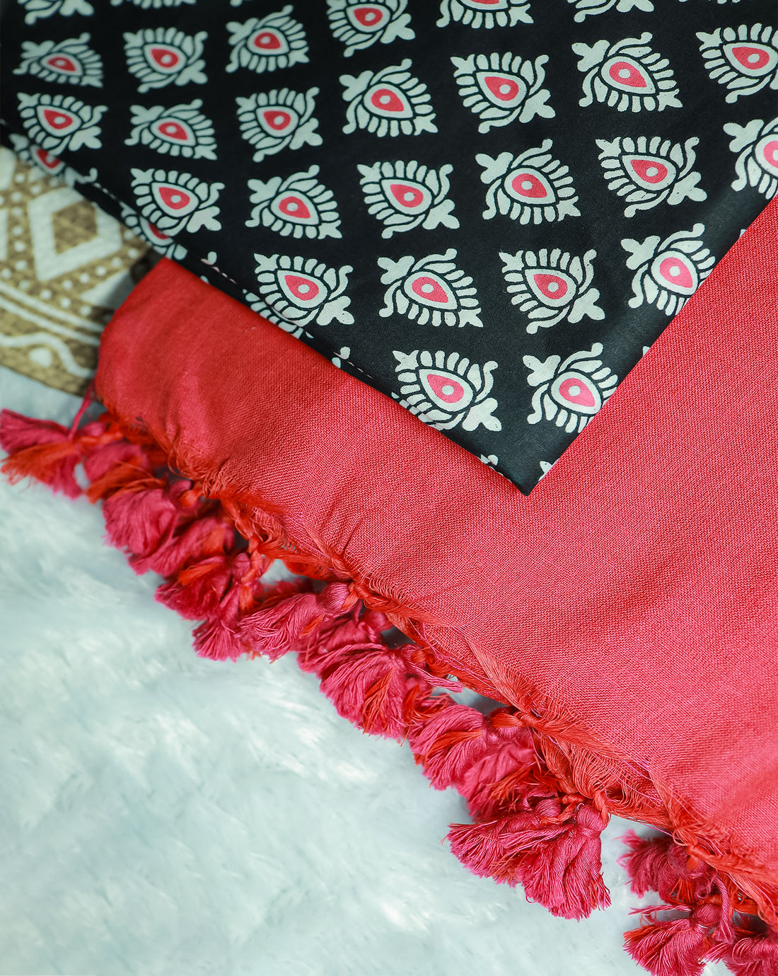 THAMARAI COMBO (KHBBNN19) - Premium Khadi Saree with Unstitched blouse Material