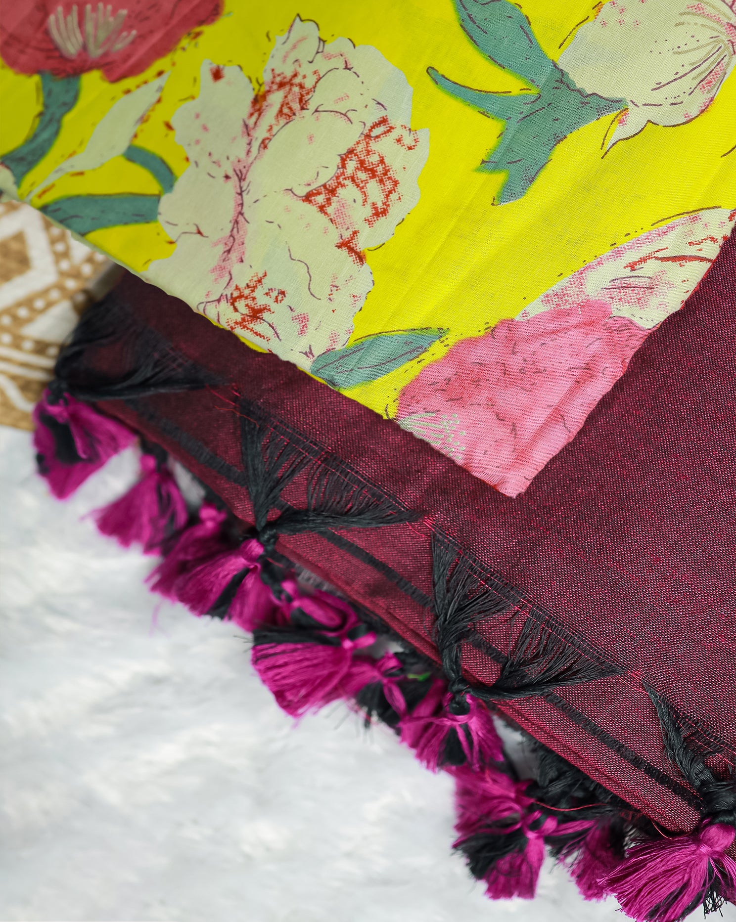 KURINJI COMBO (KHBBNN5) - Premium Khadi Saree with Unstitched blouse Material