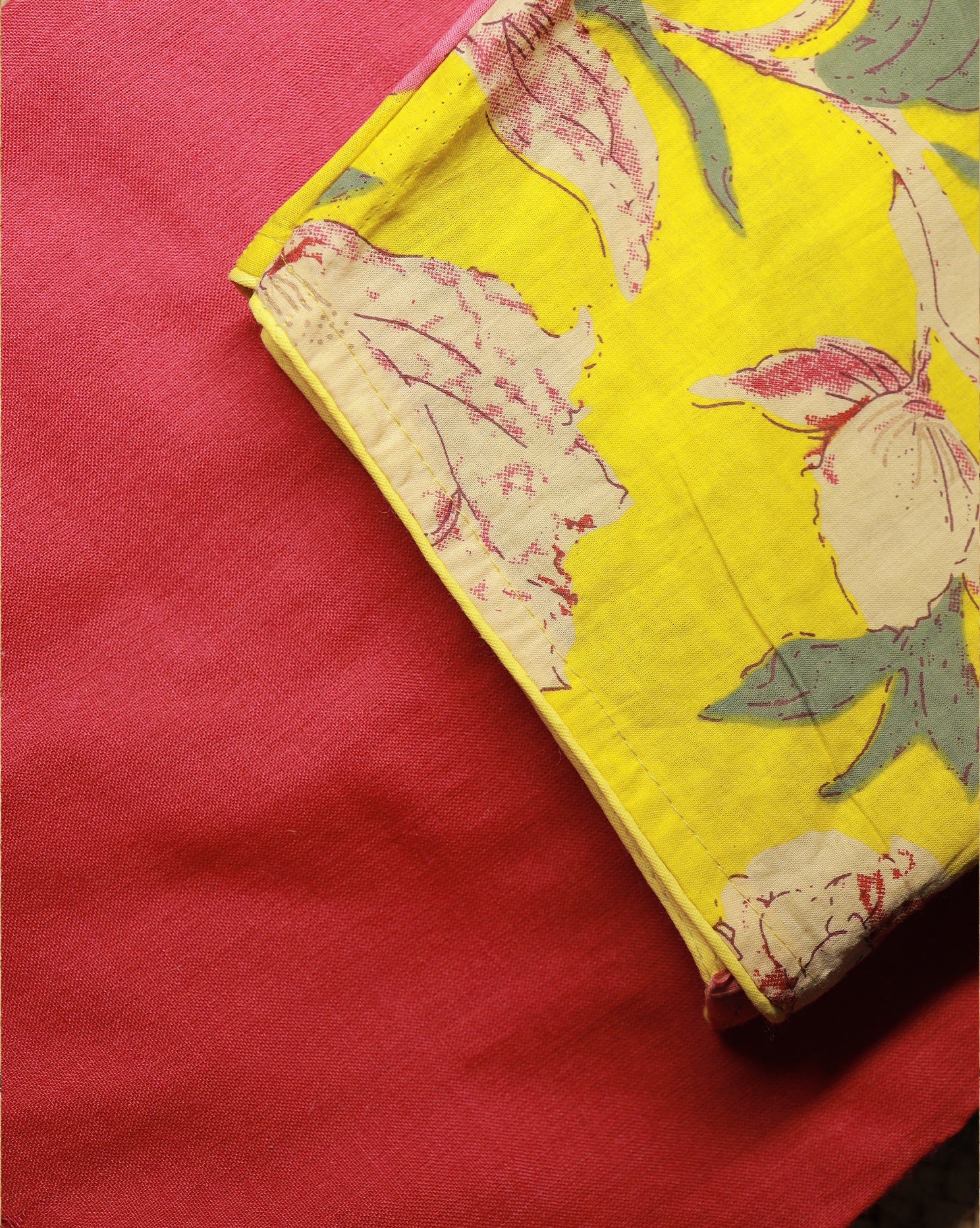 THAMARAI COMBO (KHRBNN10) - Premium Khadi Cotton Saree with Stitched Blouse