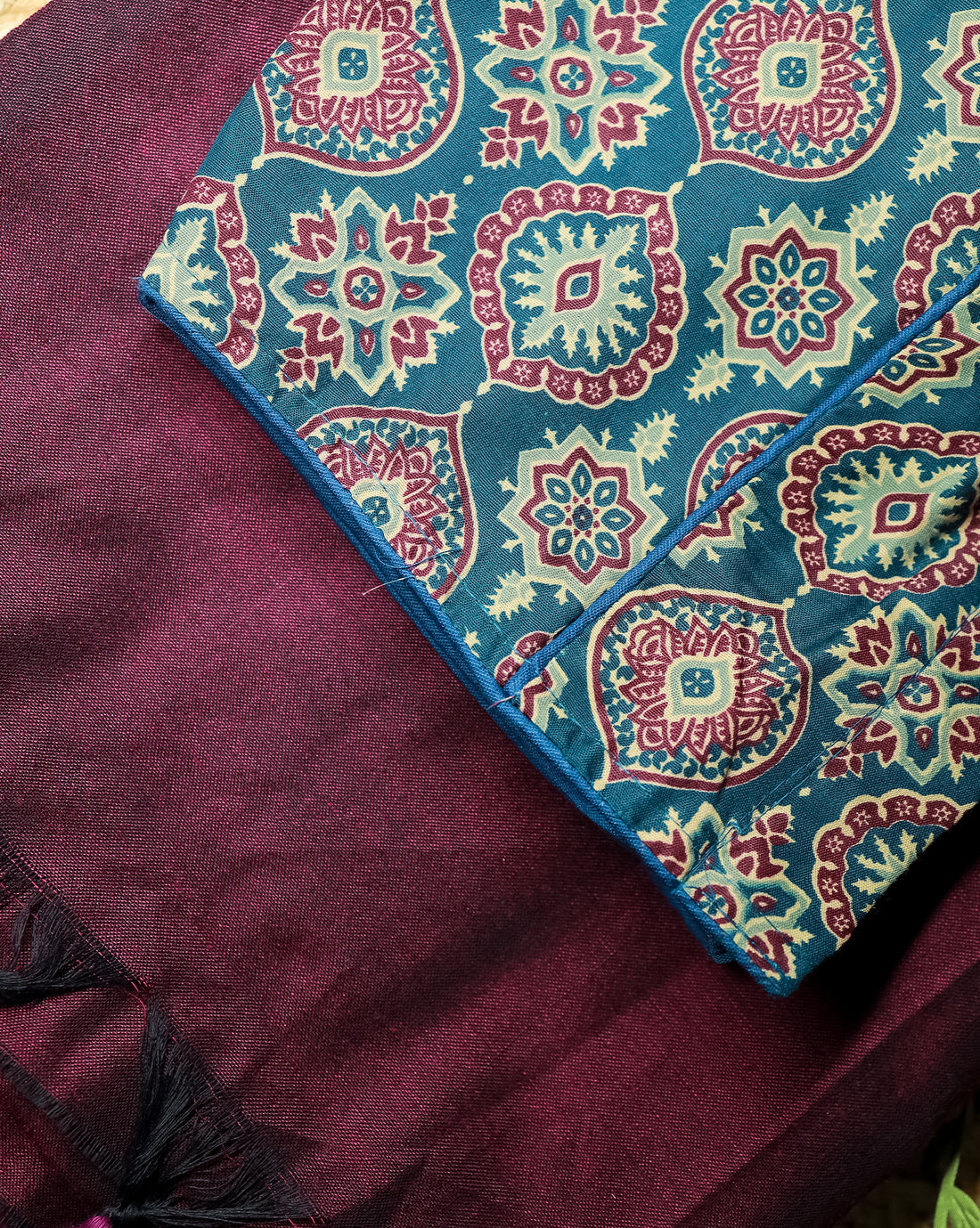 KURINJI COMBO (KHRBNN14) - Premium Khadi Cotton Saree with Stitched Blouse