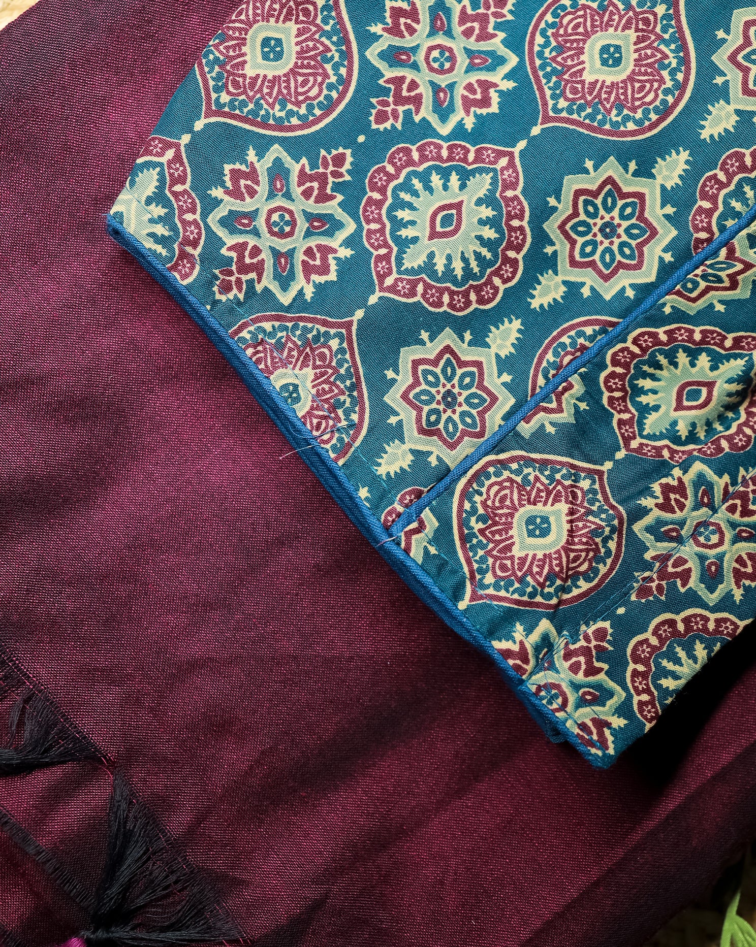 KURINJI COMBO (KHRBNN14) - Premium Khadi Cotton Saree with Stitched Blouse