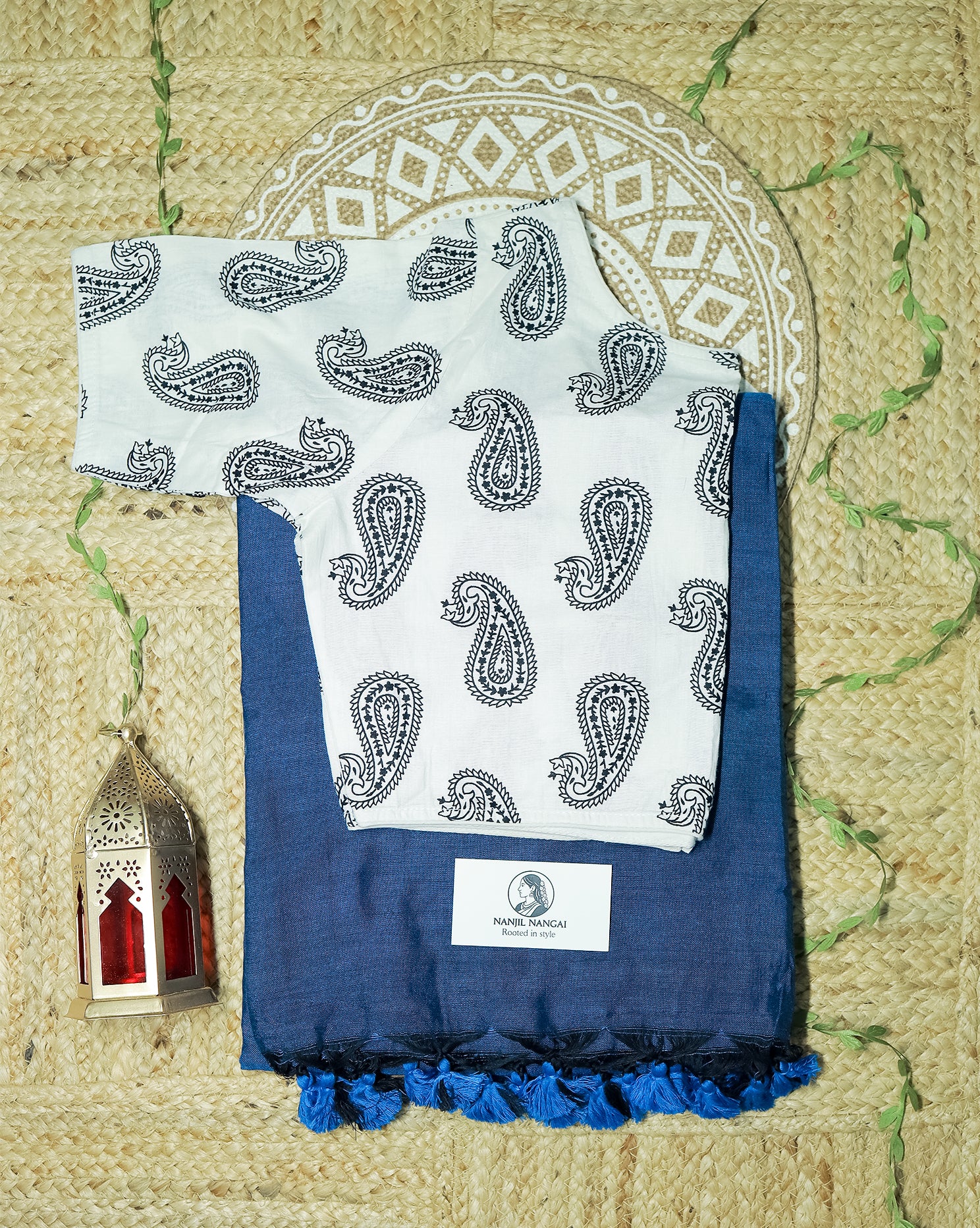 NEELAM COMBO (KHRBNN15) - Premium Khadi Cotton Saree with Stitched Blouse