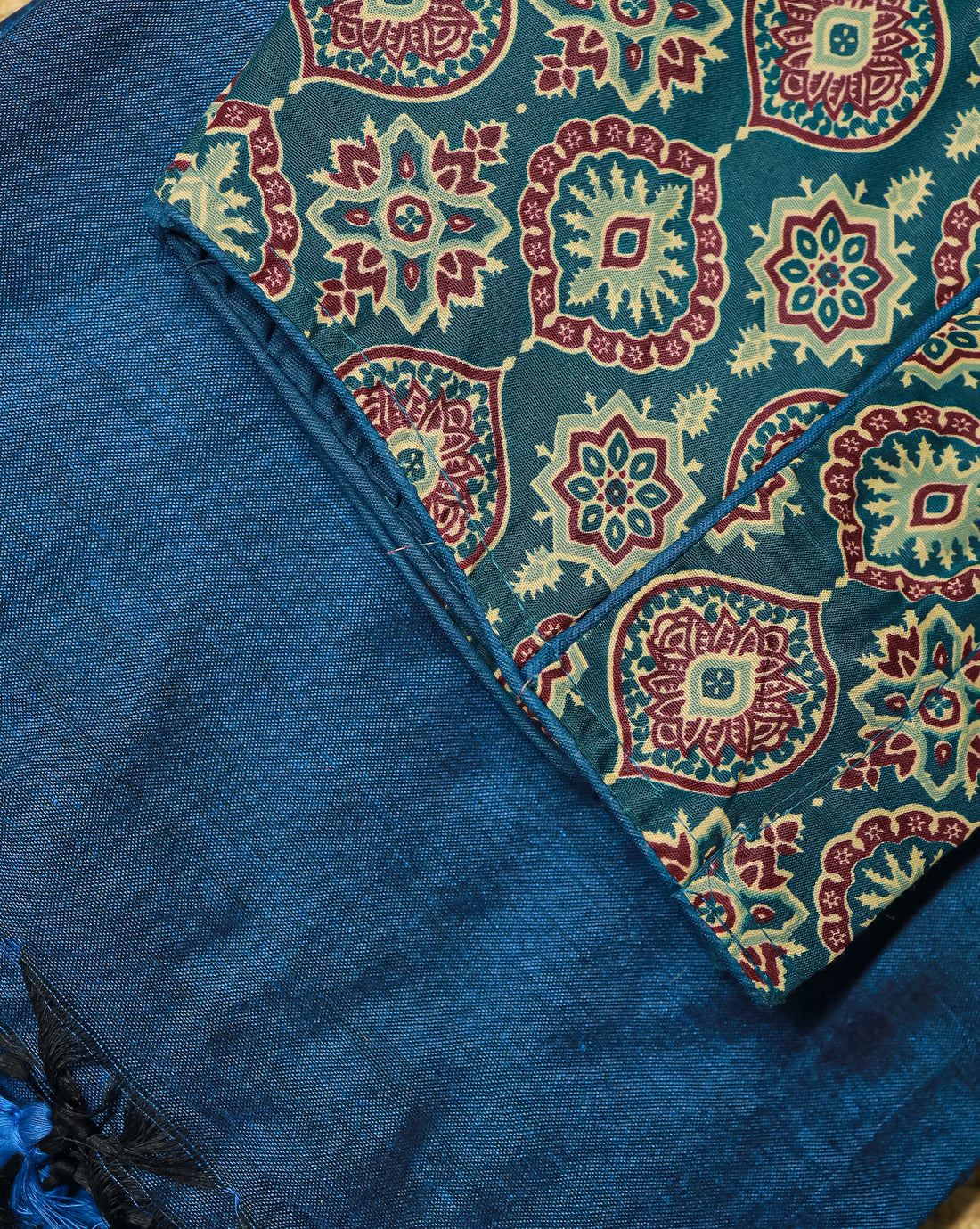 NEELAM COMBO (KHRBNN18) - Premium Khadi Cotton Saree with Stitched Blouse