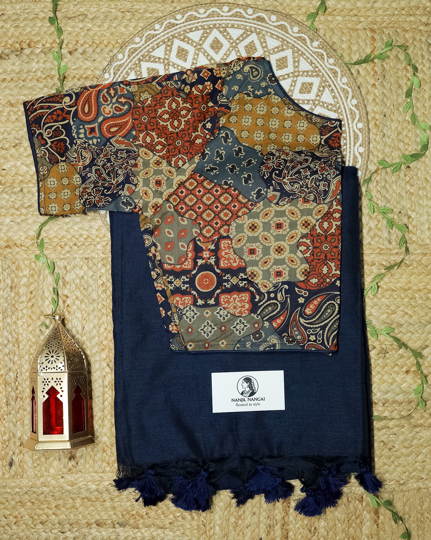 AANEELAM COMBO (KHRBNN20) - Premium Khadi Cotton Saree with Stitched Blouse