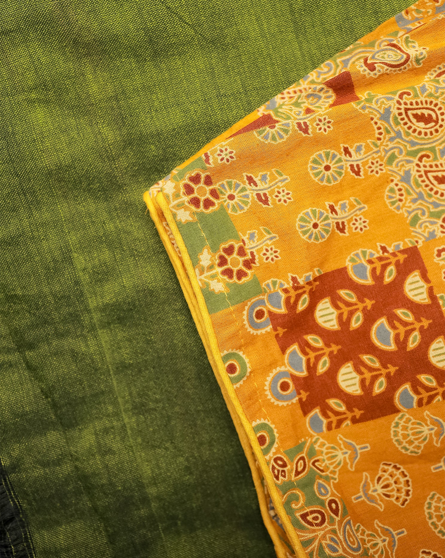 MARUDHANI COMBO (KHRBNN2) - Premium Khadi Cotton Saree with Stitched Blouse