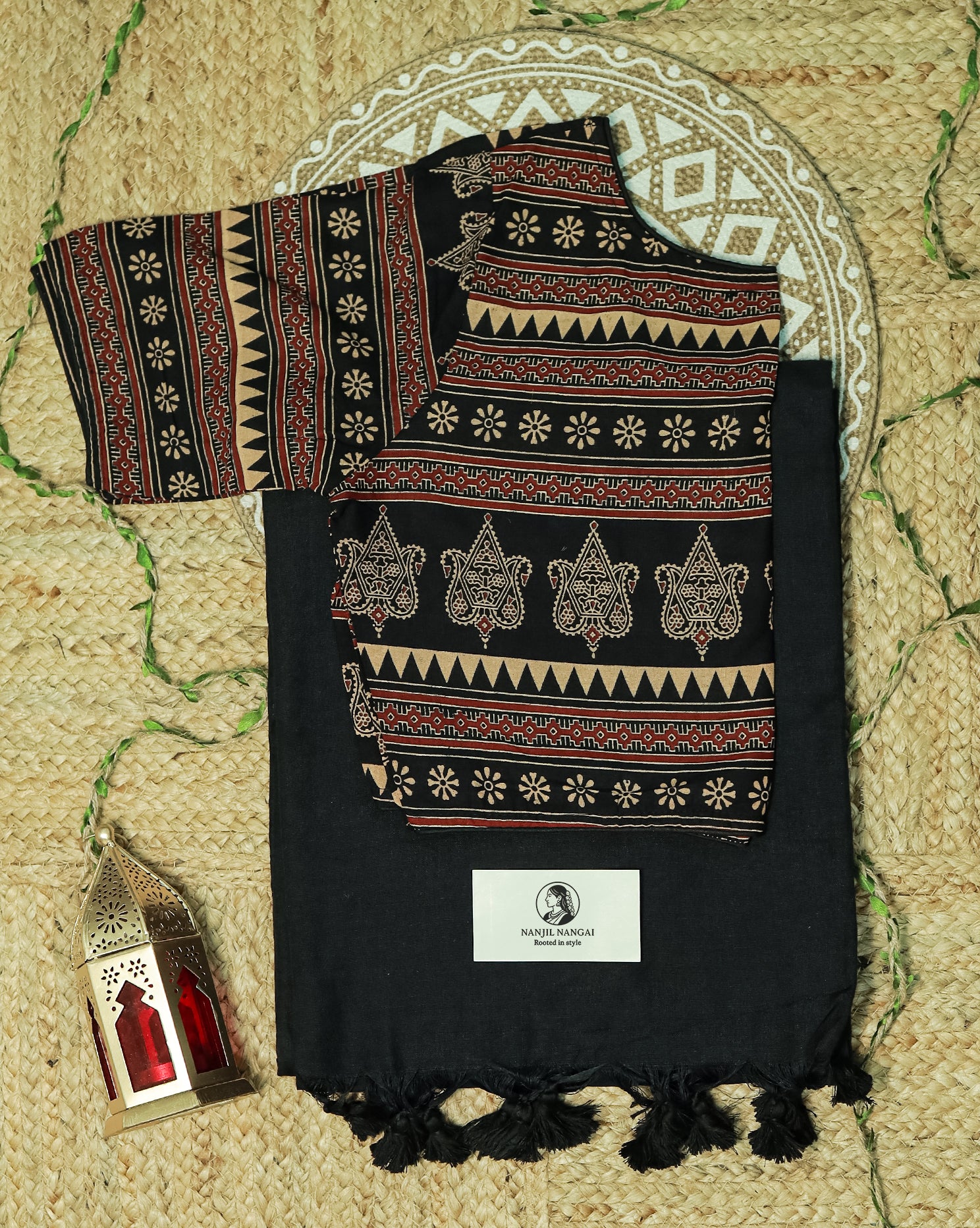 KAYAL COMBO (KHRBNN30) - Premium Khadi Cotton Saree with Stitched Blouse