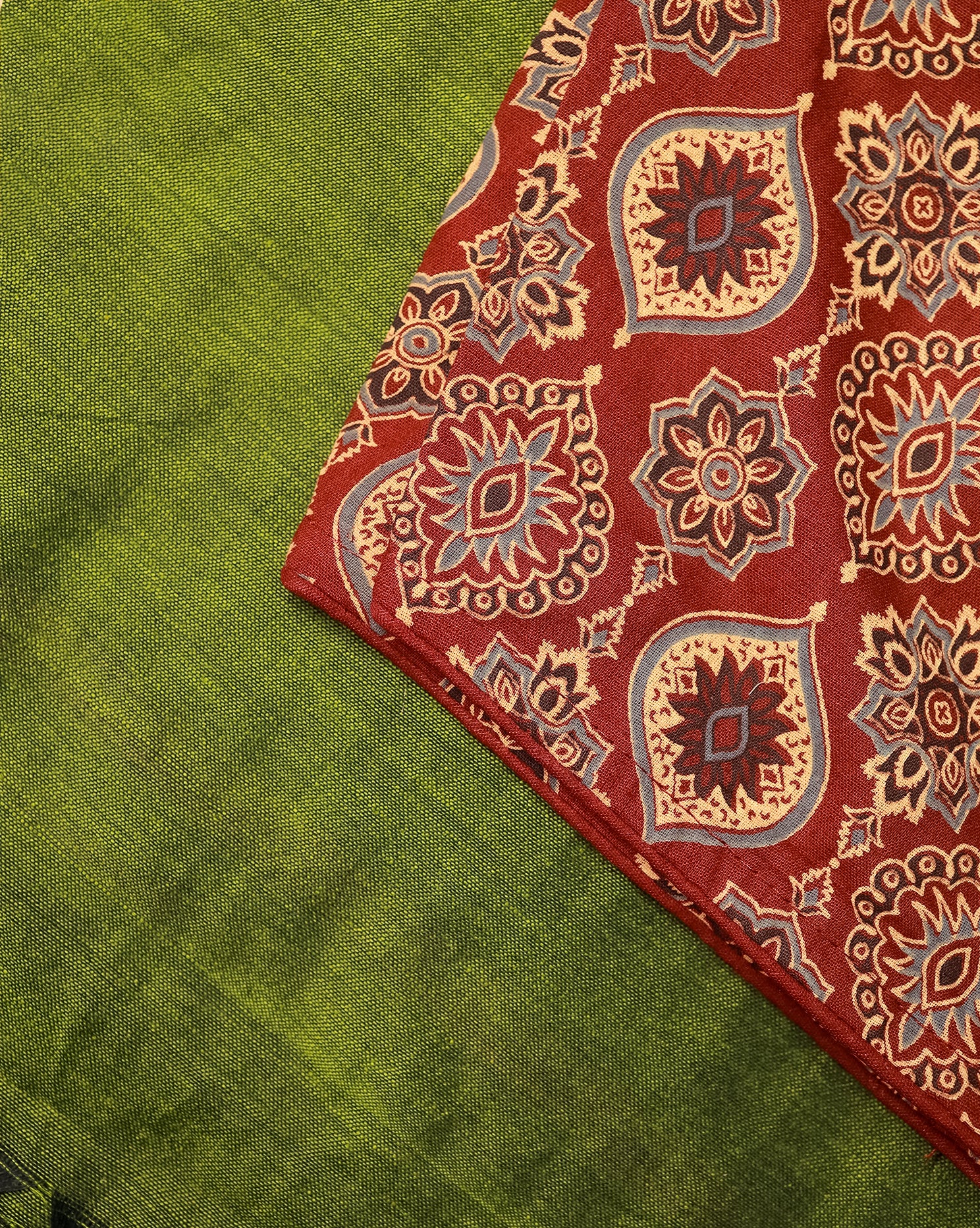 MARUDHANI COMBO (KHRBNN3) - Premium Khadi Cotton Saree with Stitched Blouse