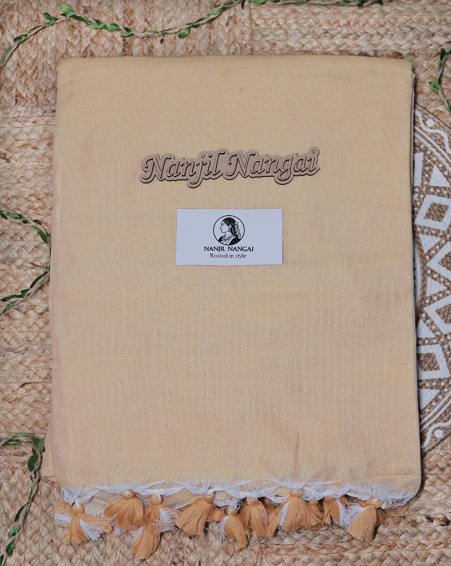 ILAVENIL  COMBO (KHRBNN32) - Premium Khadi Cotton Saree with Stitched Blouse