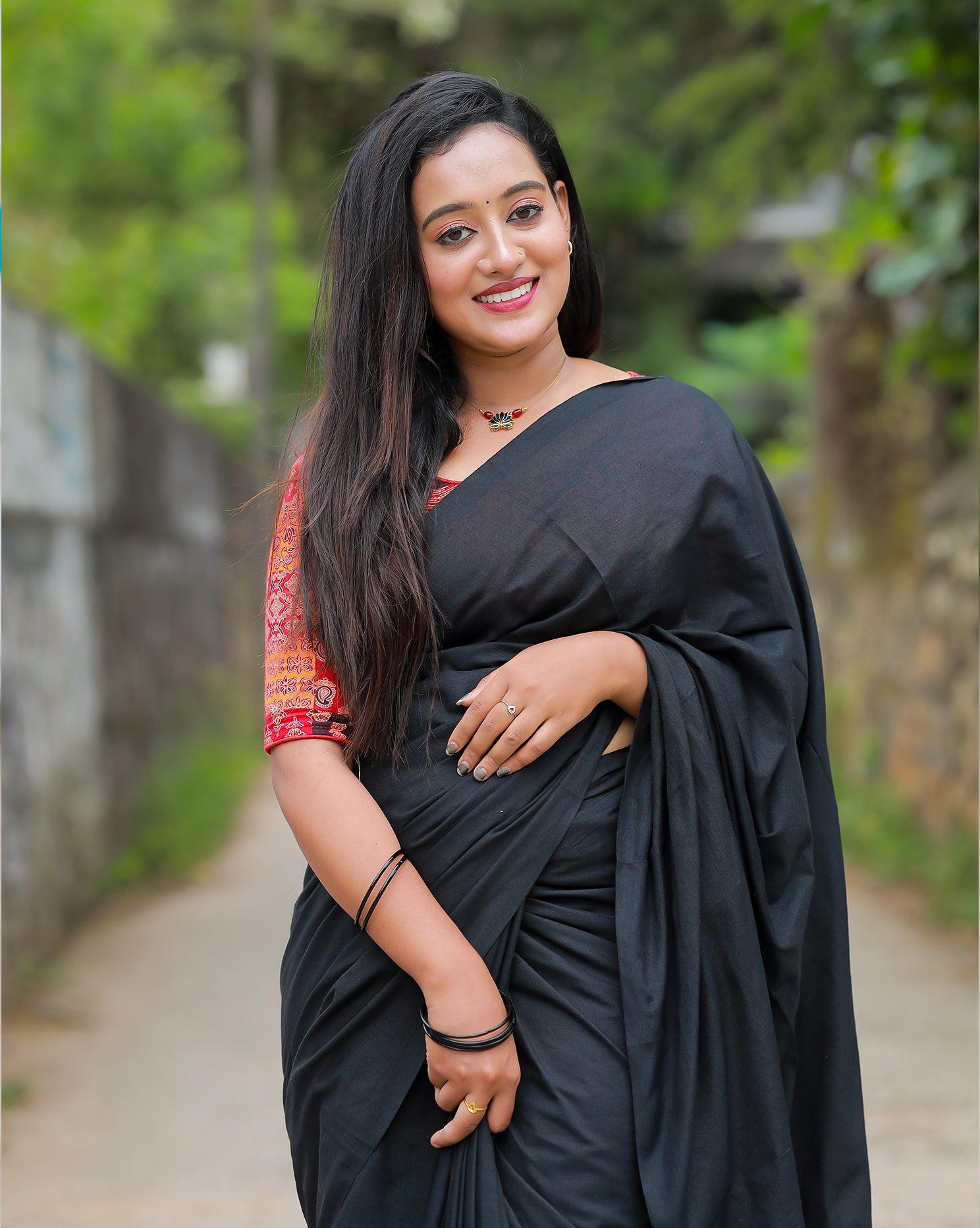 KAYAL COMBO (KHRBNN31) - Premium Khadi Cotton Saree with Stitched Blouse